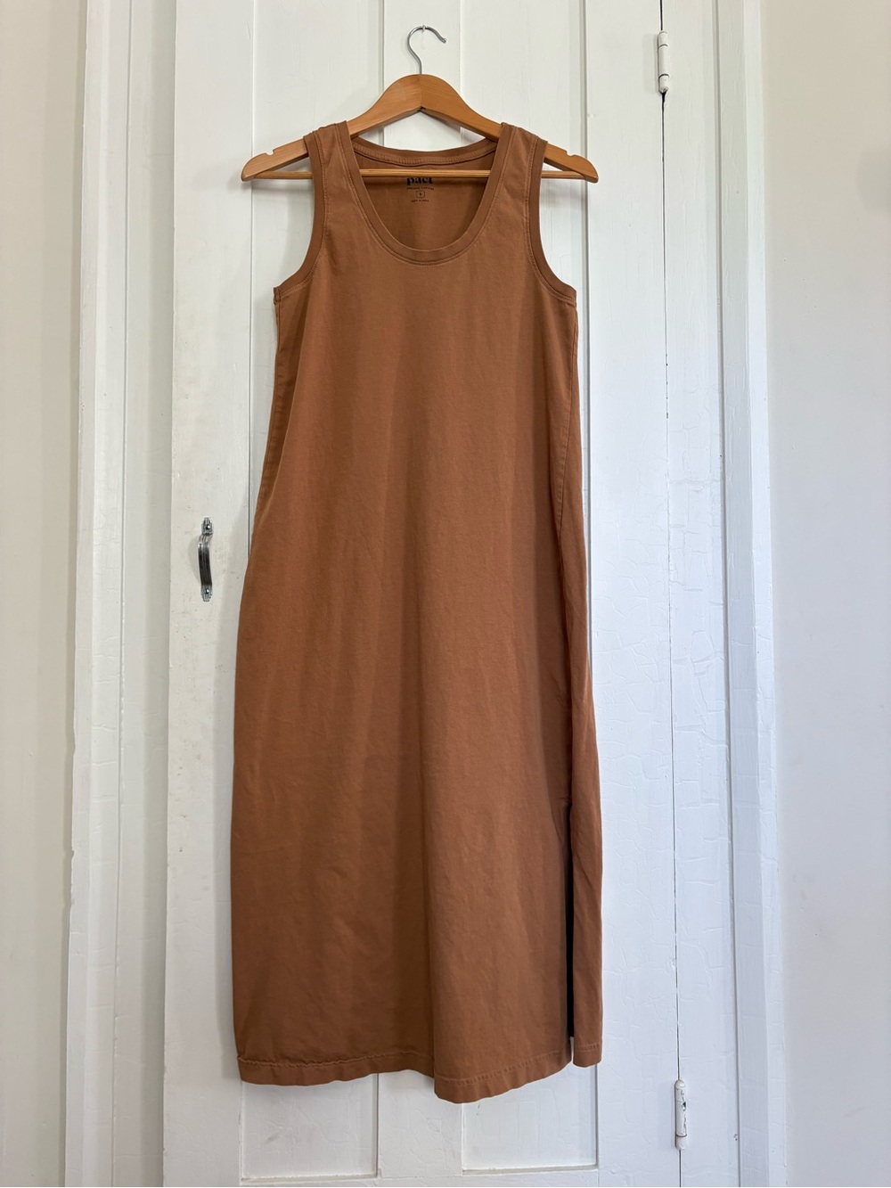 Pact 100% Organic Cotton Softspun Tank Midi Dress Brown Sugar
